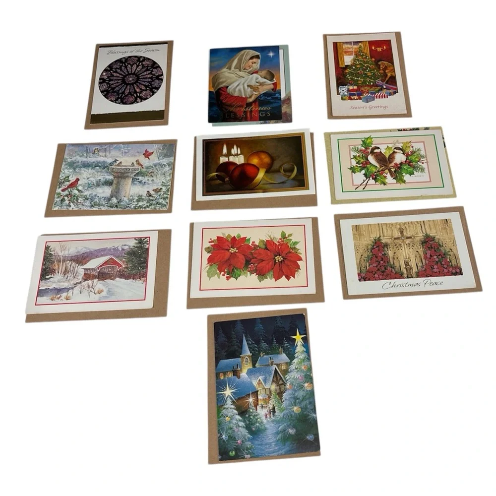 VTG Assorted Christmas Greeting Cards Set of 10